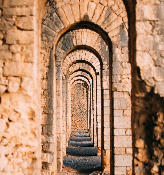 Terracina, Italy. Remains Of Temple Of Jupiter Anxur.
